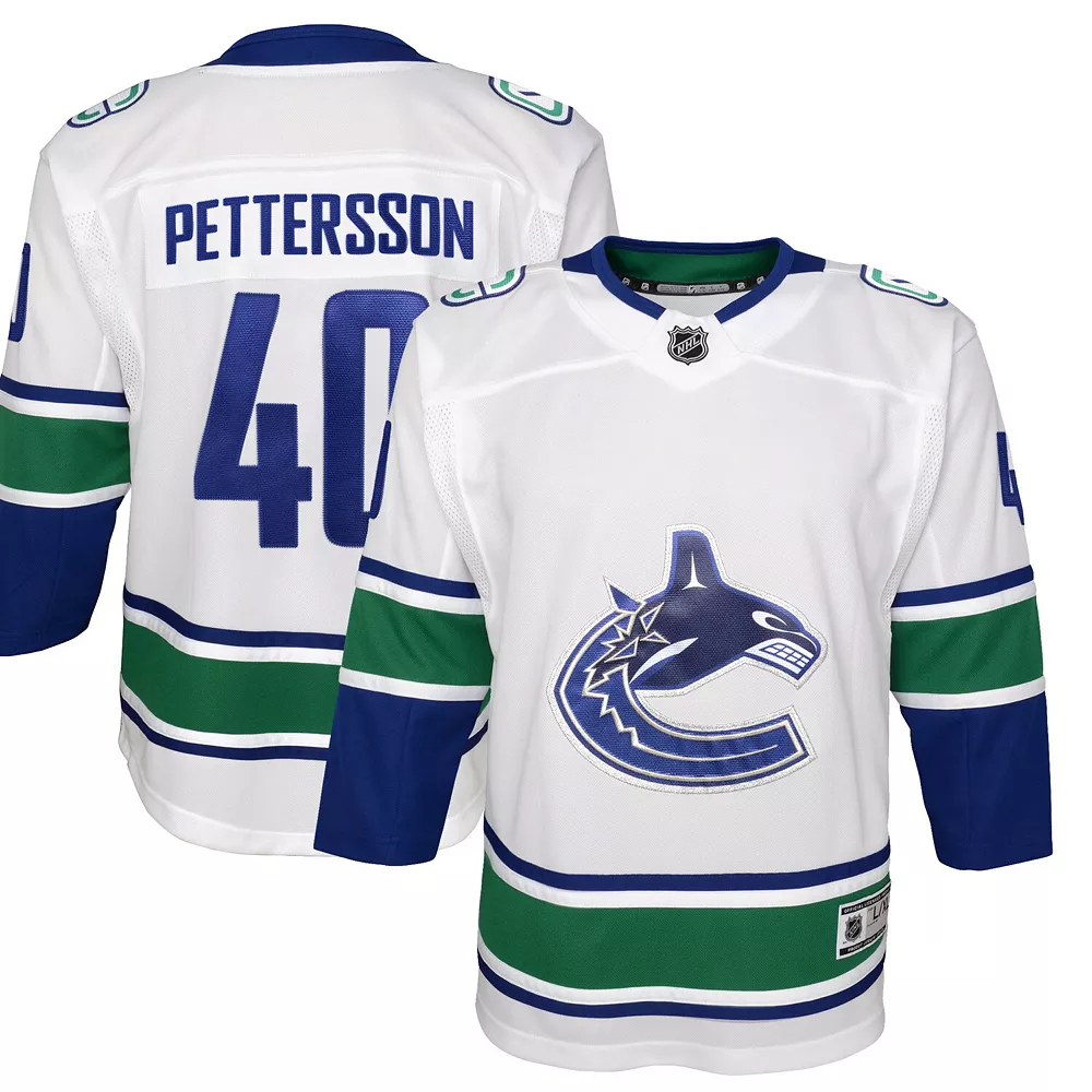 Youth Elias Pettersson White Vancouver Canucks 2019/20 Away Premier Player Jersey 2 Youth Elias Pettersson White Vancouver Canucks 2019/20 Away Premier Player Jersey - Image 2
