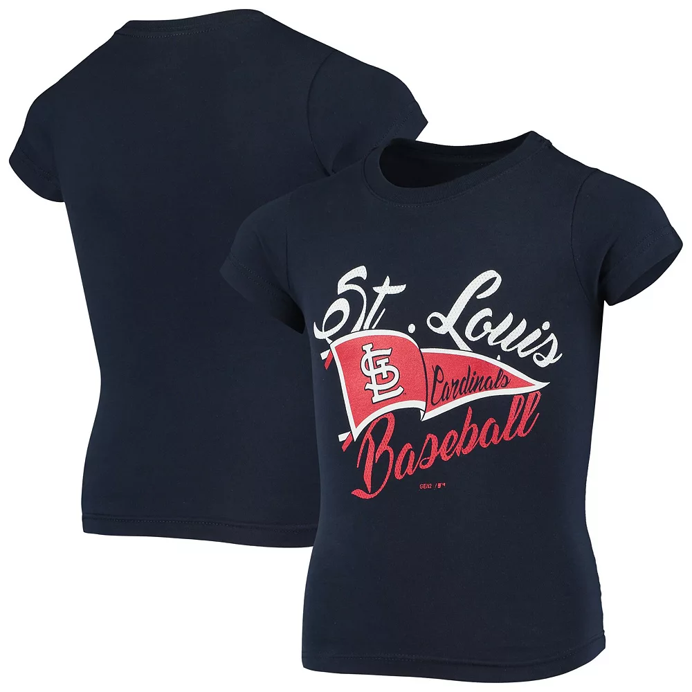 Girls Youth Navy St. Louis Cardinals Fly the Flag T-Shirt 1 Girls Youth Navy St. Louis Cardinals Fly the Flag T-Shirt