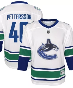 Alternative view of Youth Elias Pettersson White Vancouver Canucks 2019/20 Away Replica Player Jersey