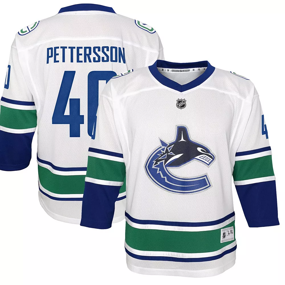 Youth Elias Pettersson White Vancouver Canucks 2019/20 Away Replica Player Jersey 2 Youth Elias Pettersson White Vancouver Canucks 2019/20 Away Replica Player Jersey - Image 2