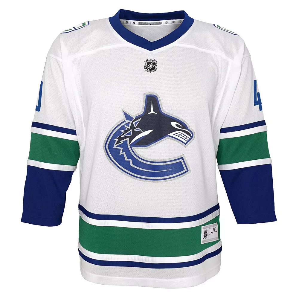 Youth Elias Pettersson White Vancouver Canucks 2019/20 Away Replica Player Jersey 3 Youth Elias Pettersson White Vancouver Canucks 2019/20 Away Replica Player Jersey - Image 3