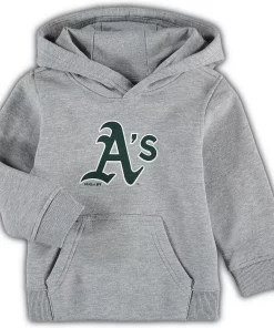 Toddler Gray Oakland Athletics Primary Logo Pullover Hoodie