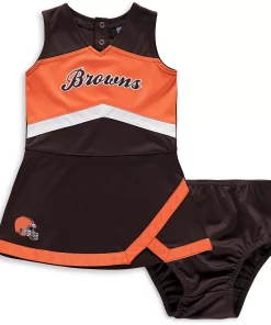 Girls Toddler Brown Cleveland Browns Cheer Captain Jumper Dress -MLB Shop 4564090 ALT
