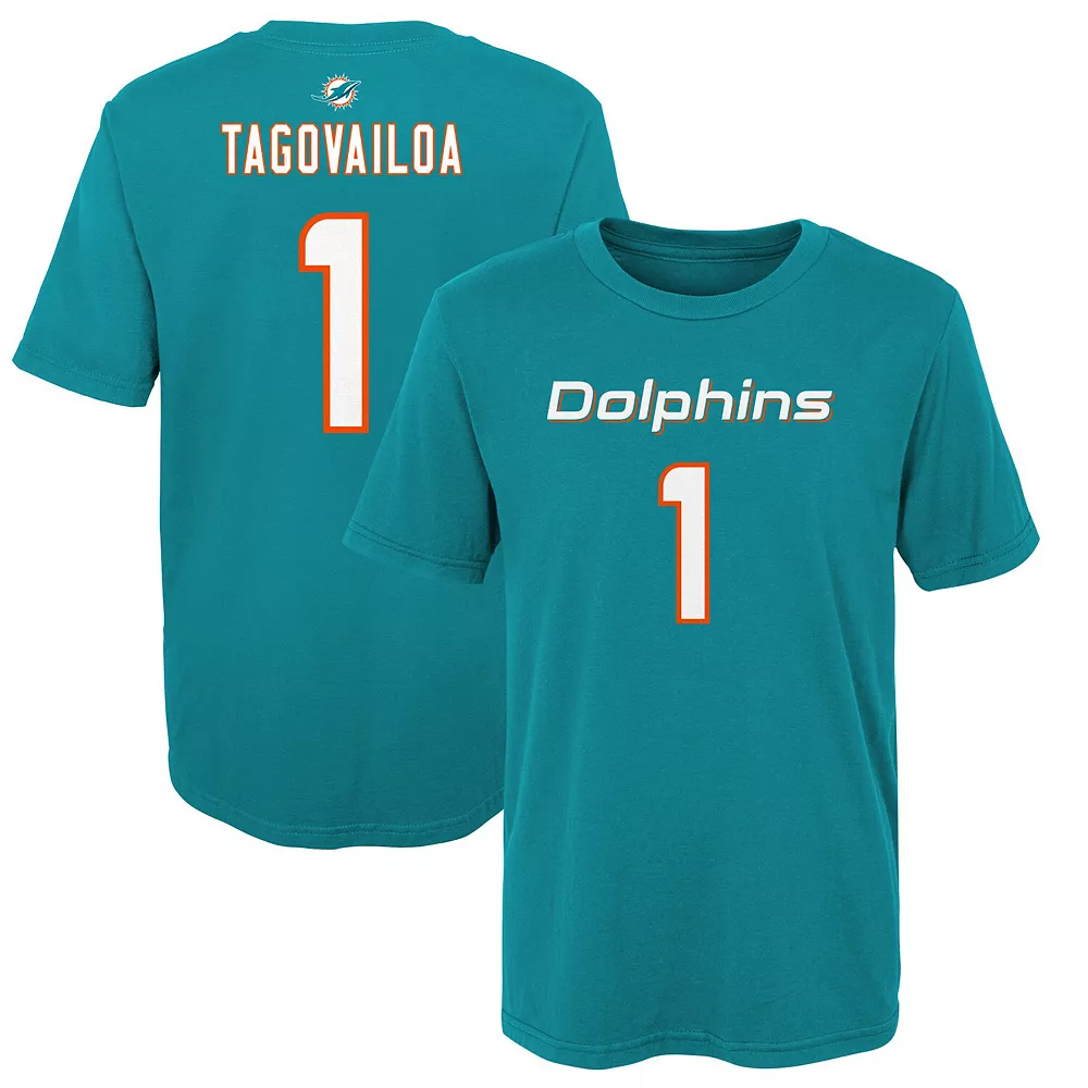 Preschool Tua Tagovailoa Aqua Miami Dolphins Mainliner Player Name & Number T-Shirt 2 Preschool Tua Tagovailoa Aqua Miami Dolphins Mainliner Player Name & Number T-Shirt - Image 2
