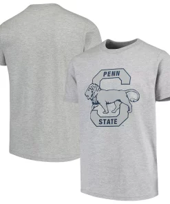 Youth Heathered Gray Penn State Nittany Lions Vault Logo Short Sleeve T-Shirt