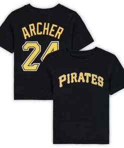 Preschool Chris Archer Black Pittsburgh Pirates Name & Number T-Shirt