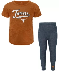 Girls Preschool Texas Orange Texas Longhorns Stadium T-Shirt & Leggings Set