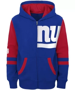 Youth Royal New York Giants Stadium Full-Zip Hoodie -MLB Shop 4643099 ALT2