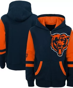 Youth Navy Chicago Bears Stadium Full-Zip Hoodie -MLB Shop 4644392 ALT