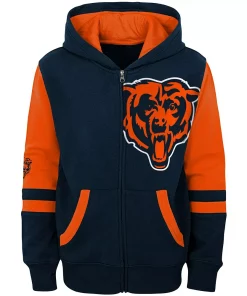Youth Navy Chicago Bears Stadium Full-Zip Hoodie -MLB Shop 4644392 ALT2