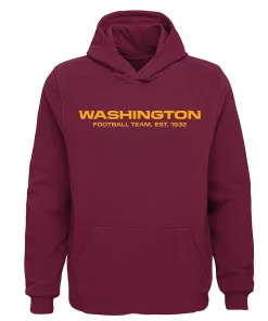 Youth Burgundy Washington Football Team Team Logo Pullover Hoodie