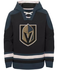 Youth Black Vegas Golden Knights Ageless Must-Have Lace-Up Pullover Hoodie -MLB Shop 4651825 ALT2