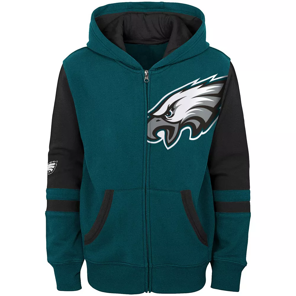 Preschool Midnight Green Philadelphia Eagles Stadium Full-Zip Hoodie 3 Preschool Midnight Green Philadelphia Eagles Stadium Full-Zip Hoodie - Image 3