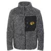 Girls Youth Black Chicago Blackhawks Fan Gear Sherpa Full-Zip Jacket