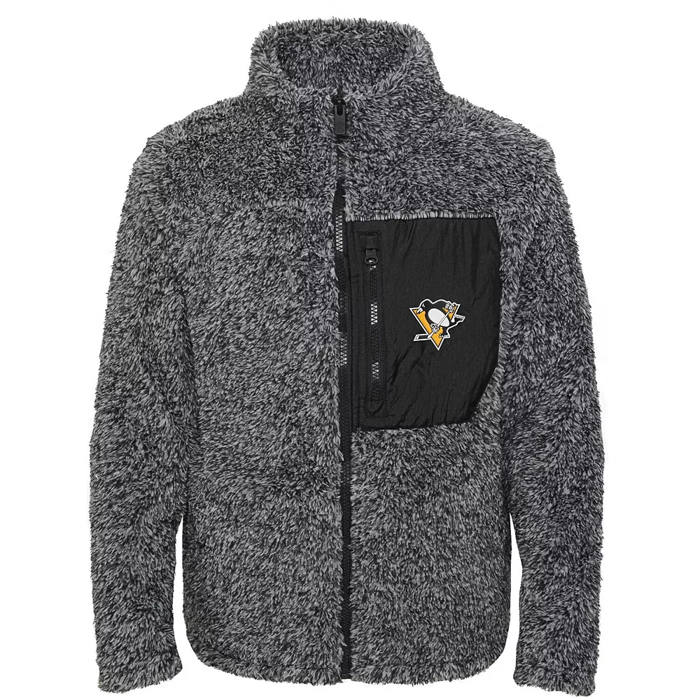 Girls Youth Black Pittsburgh Penguins Fan Gear Sherpa Full-Zip Jacket 1 Girls Youth Black Pittsburgh Penguins Fan Gear Sherpa Full-Zip Jacket