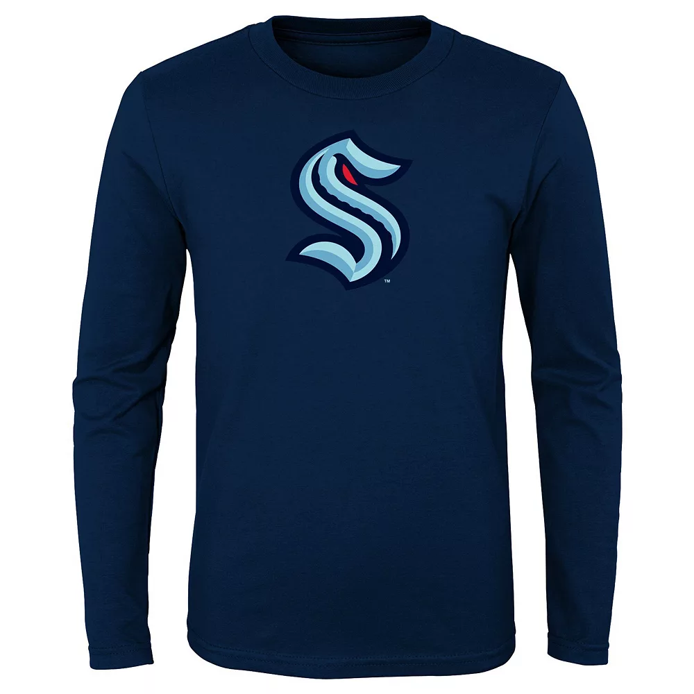 Youth Navy Seattle Kraken Primary Logo Long Sleeve T-Shirt 1 Youth Navy Seattle Kraken Primary Logo Long Sleeve T-Shirt