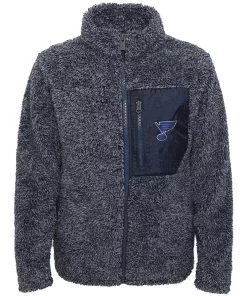Girls Youth Navy St. Louis Blues Fan Gear Sherpa Full-Zip Jacket