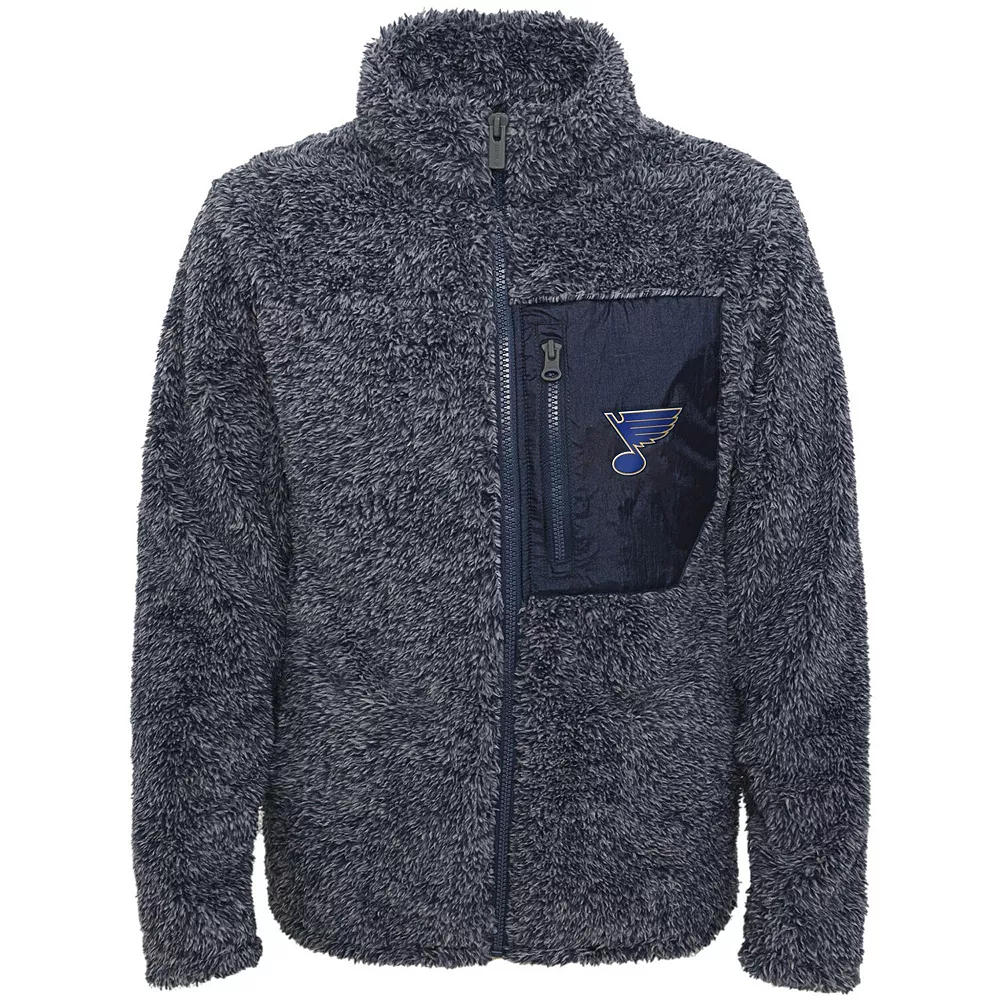 Girls Youth Navy St. Louis Blues Fan Gear Sherpa Full-Zip Jacket 1 Girls Youth Navy St. Louis Blues Fan Gear Sherpa Full-Zip Jacket
