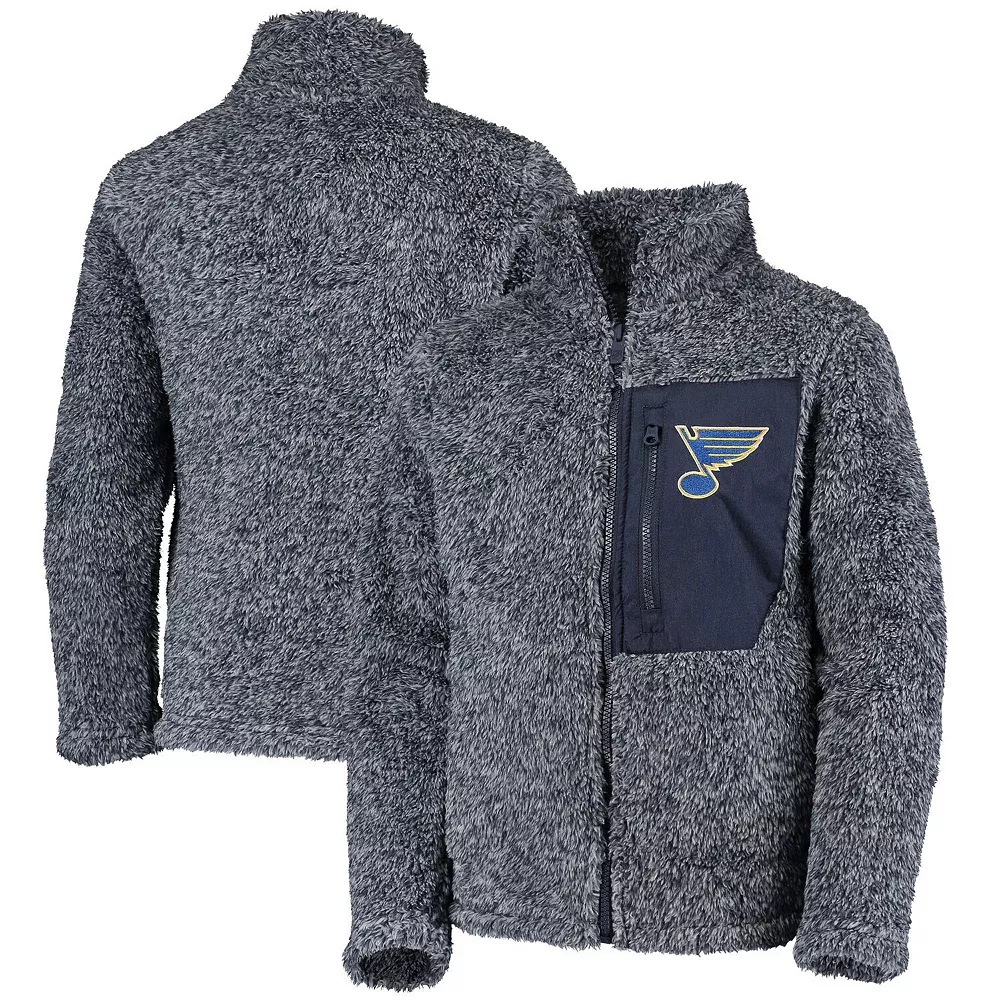 Girls Youth Navy St. Louis Blues Fan Gear Sherpa Full-Zip Jacket 2 Girls Youth Navy St. Louis Blues Fan Gear Sherpa Full-Zip Jacket - Image 2