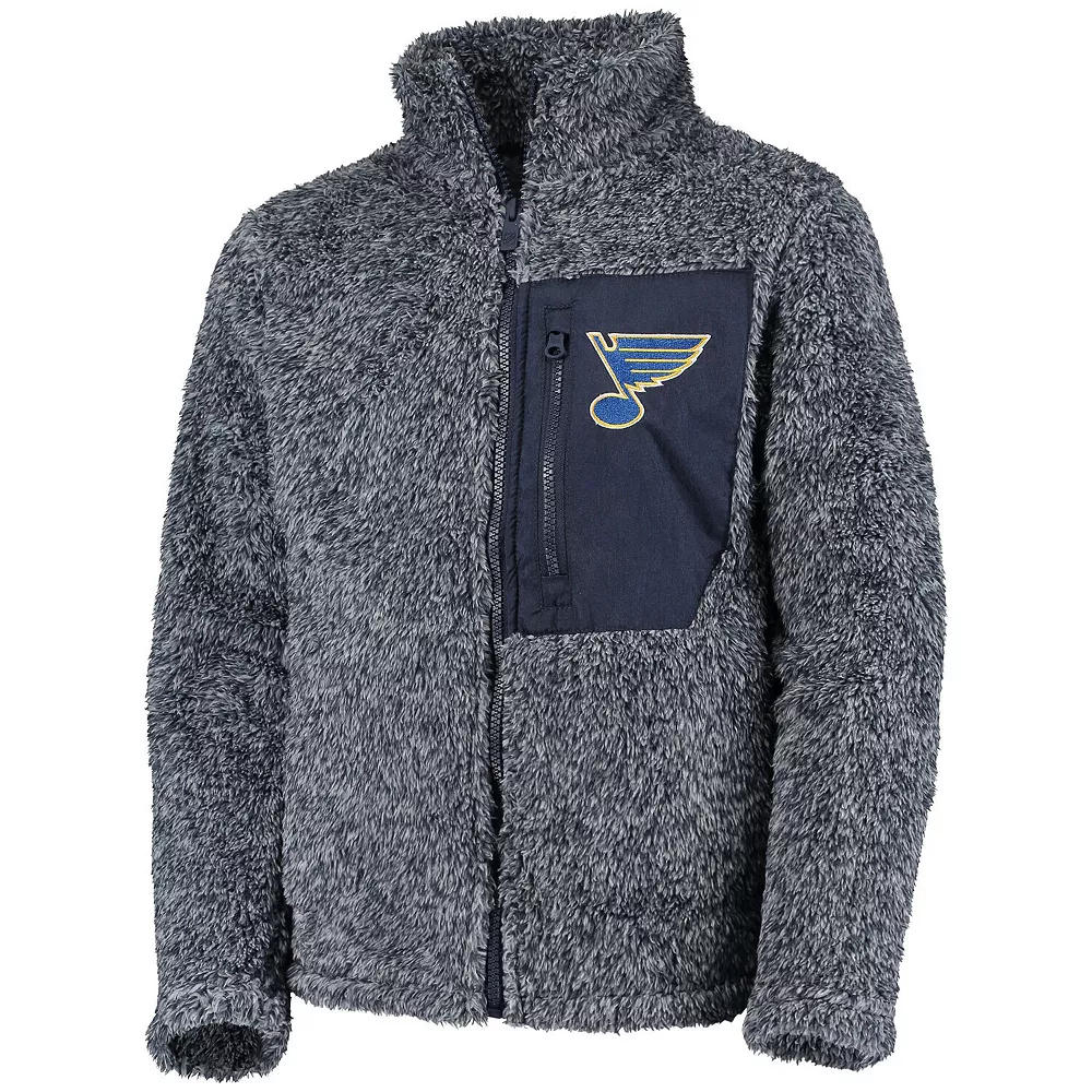 Girls Youth Navy St. Louis Blues Fan Gear Sherpa Full-Zip Jacket 3 Girls Youth Navy St. Louis Blues Fan Gear Sherpa Full-Zip Jacket - Image 3