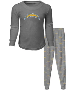 Preschool Gray Los Angeles Chargers Long Sleeve T-Shirt & Pants Sleep Set