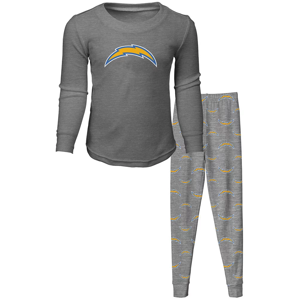 Preschool Gray Los Angeles Chargers Long Sleeve T-Shirt & Pants Sleep Set 1 Preschool Gray Los Angeles Chargers Long Sleeve T-Shirt & Pants Sleep Set
