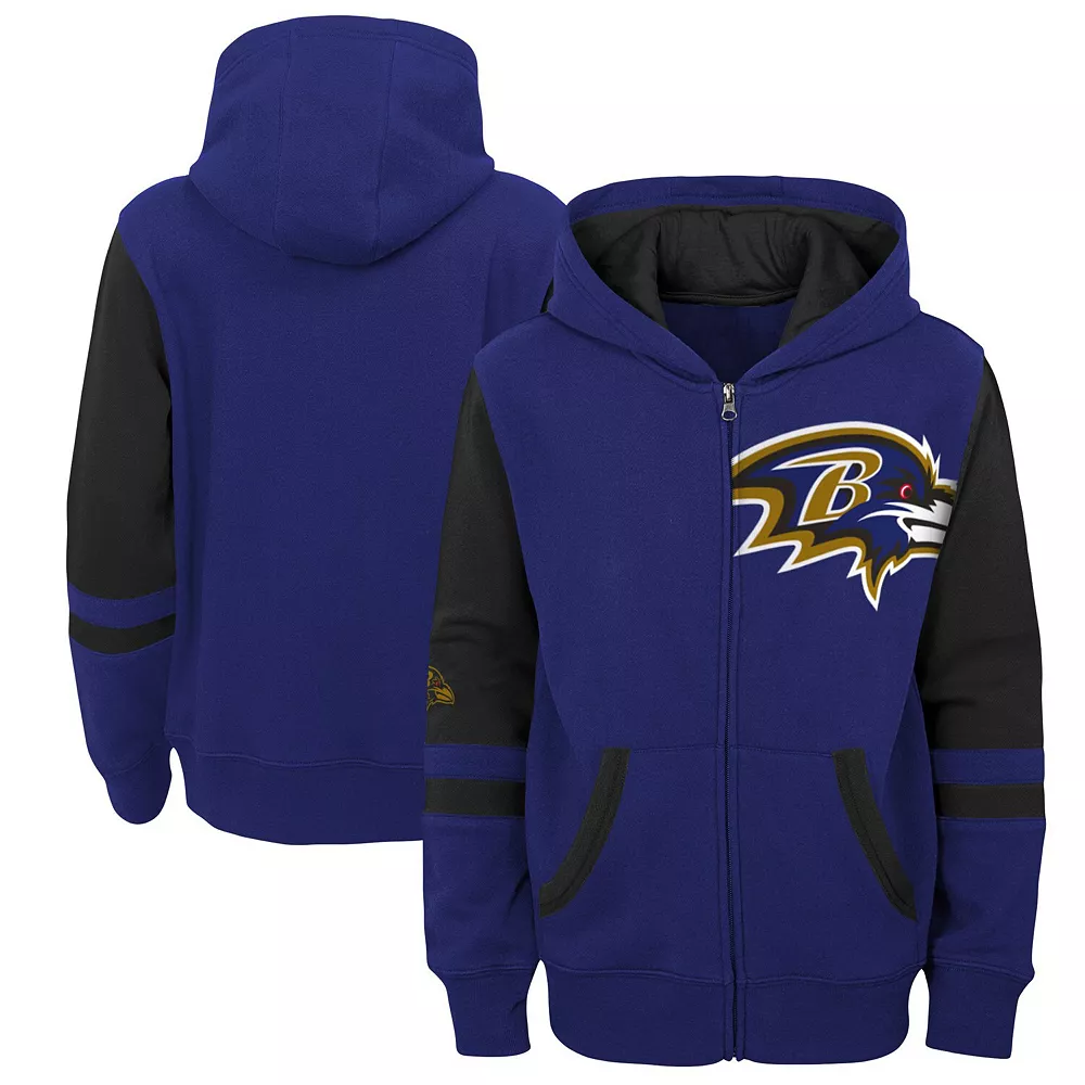 Preschool Purple Baltimore Ravens Stadium Full-Zip Hoodie 2 Preschool Purple Baltimore Ravens Stadium Full-Zip Hoodie - Image 2