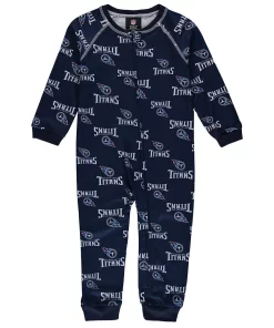 Toddler Navy Tennessee Titans Piped Raglan Full-Zip Jumper