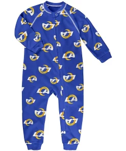 Toddler Royal Los Angeles Rams Raglan Full-Zip Jumper