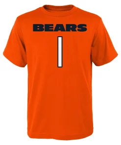 Youth Justin Fields Orange Chicago Bears Mainliner Name & Number T-Shirt -MLB Shop 4767043 ALT2