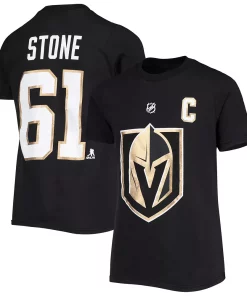 Youth Mark Stone Black Vegas Golden Knights Captain Name & Number T-Shirt -MLB Shop 4772214 ALT