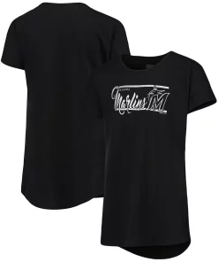Youth Black Miami Marlins Horizon Dolman T-Shirt -MLB Shop 4774149 ALT