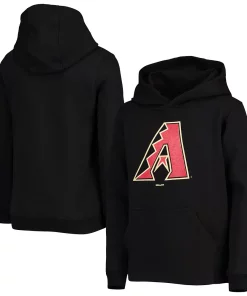Youth Black Arizona Diamondbacks Primary Team Logo Pullover Hoodie -MLB Shop 4775609 ALT