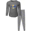 Youth Gray Los Angeles Rams Long Sleeve T-Shirt & Pants Sleep Set