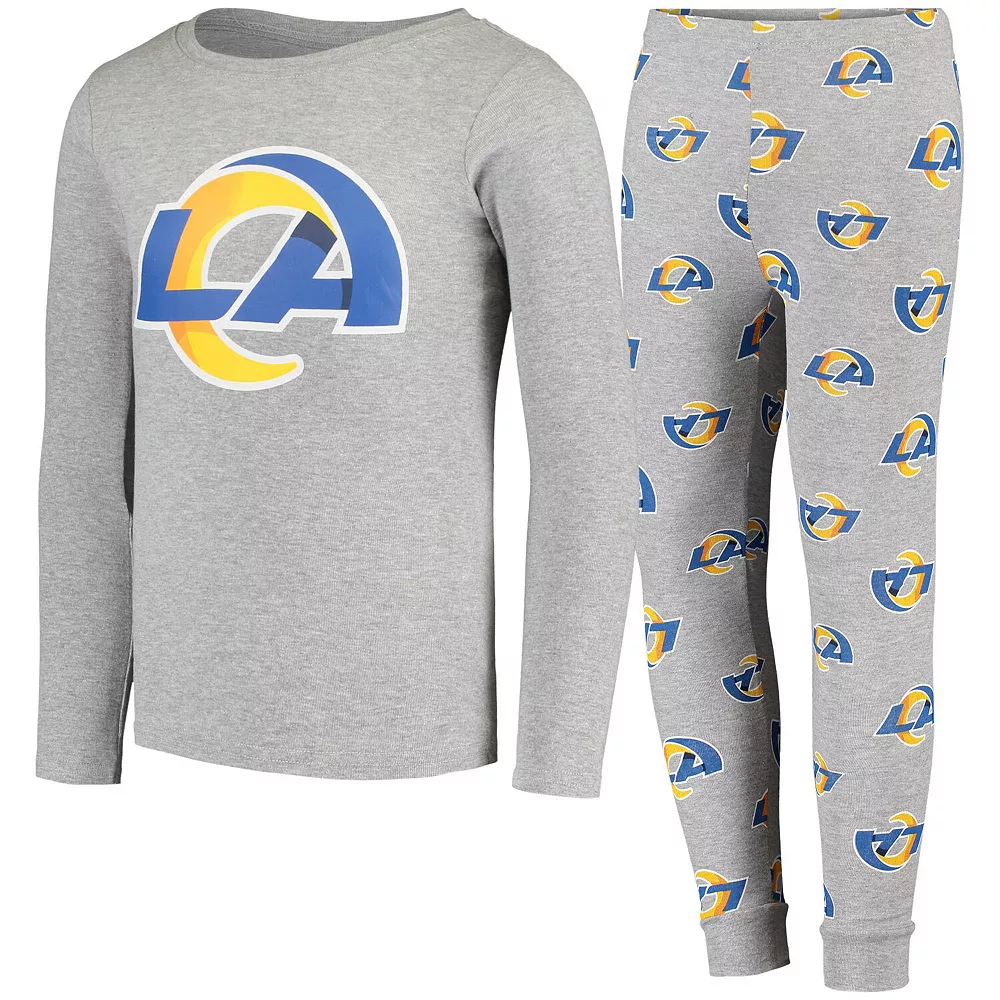 Youth Gray Los Angeles Rams Long Sleeve T-Shirt & Pants Sleep Set 2 Youth Gray Los Angeles Rams Long Sleeve T-Shirt & Pants Sleep Set - Image 2