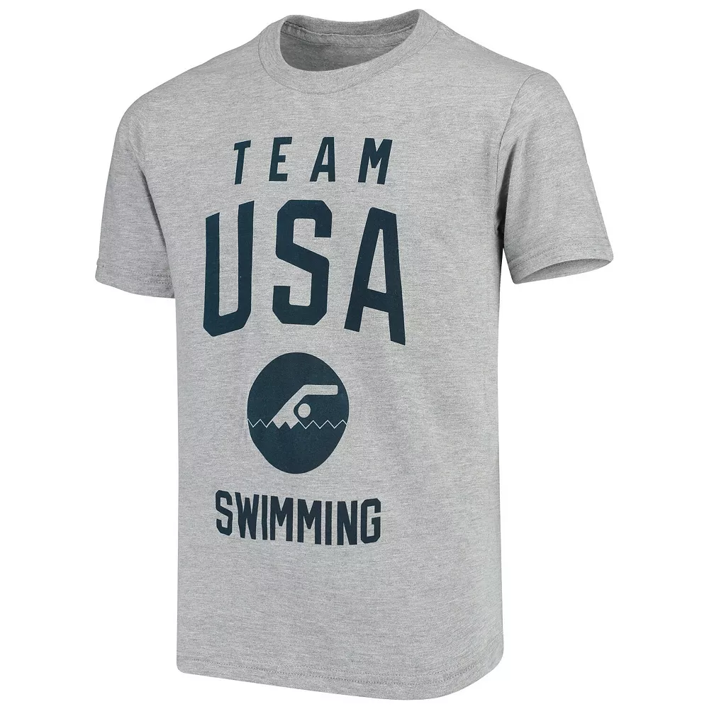 Youth Heathered Gray USA Swimming Pictogram T-Shirt 3 Youth Heathered Gray USA Swimming Pictogram T-Shirt - Image 3