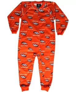 Denver Broncos Toddler Piped Raglan Full Zip Coverall - Orange