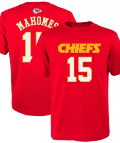 Youth Patrick Mahomes Red Kansas City Chiefs Mainliner Player Name & Number T-Shirt