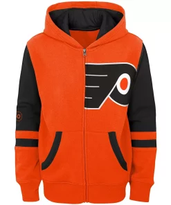 Youth Orange Philadelphia Flyers Faceoff Colorblocked Fleece Full-Zip Hoodie Jacket 5 Youth Orange Philadelphia Flyers Faceoff Colorblocked Fleece Full-Zip Hoodie Jacket -MLB Shop 4811241 ALT2