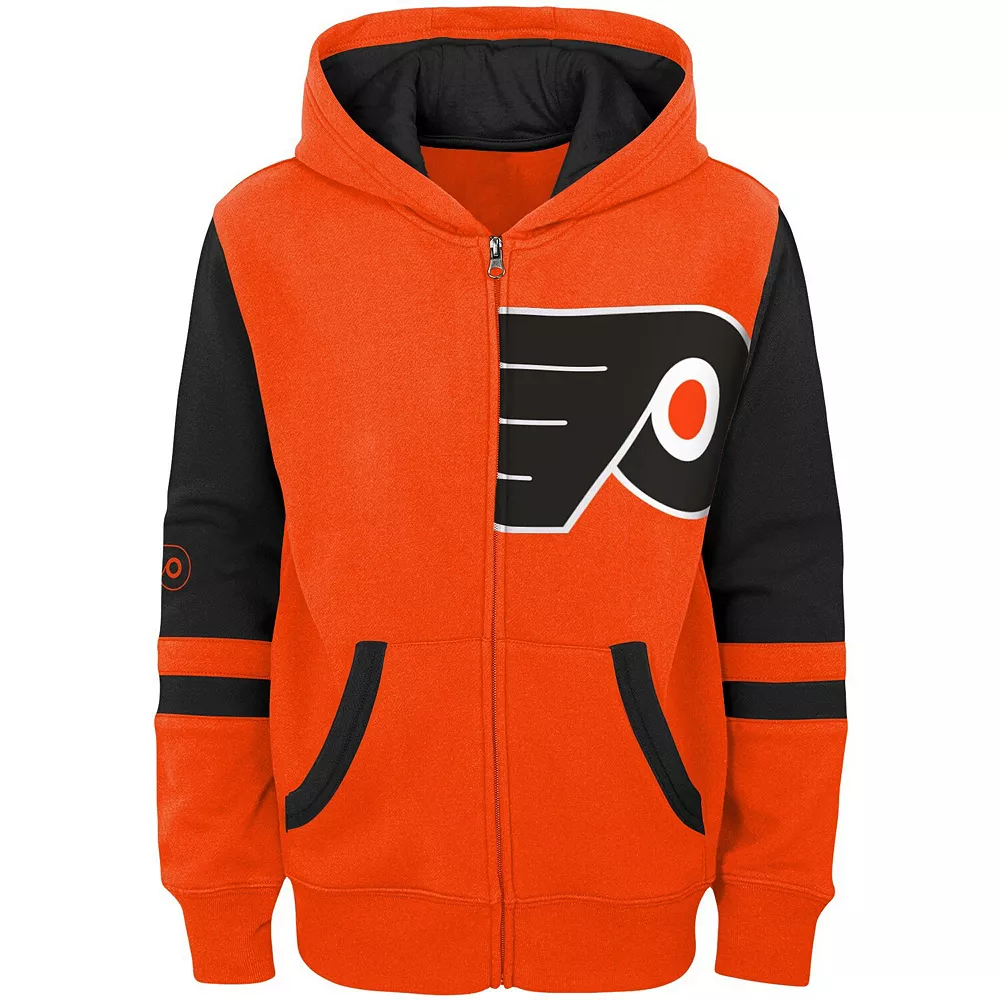 Youth Orange Philadelphia Flyers Faceoff Colorblocked Fleece Full-Zip Hoodie Jacket 3 Youth Orange Philadelphia Flyers Faceoff Colorblocked Fleece Full-Zip Hoodie Jacket - Image 3