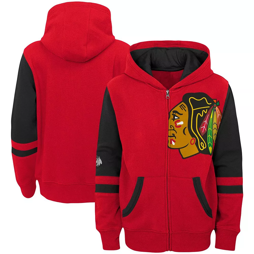 Toddler Red Chicago Blackhawks Faceoff Fleece Full-Zip Hoodie Jacket 2 Toddler Red Chicago Blackhawks Faceoff Fleece Full-Zip Hoodie Jacket - Image 2