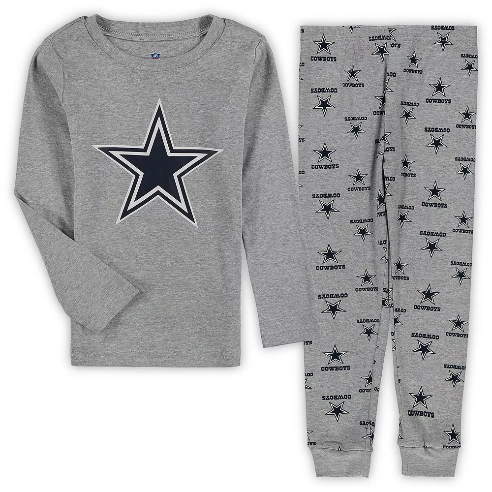 Preschool Heathered Gray Dallas Cowboys Long Sleeve T-Shirt & Pants Sleep Set 1 Preschool Heathered Gray Dallas Cowboys Long Sleeve T-Shirt & Pants Sleep Set