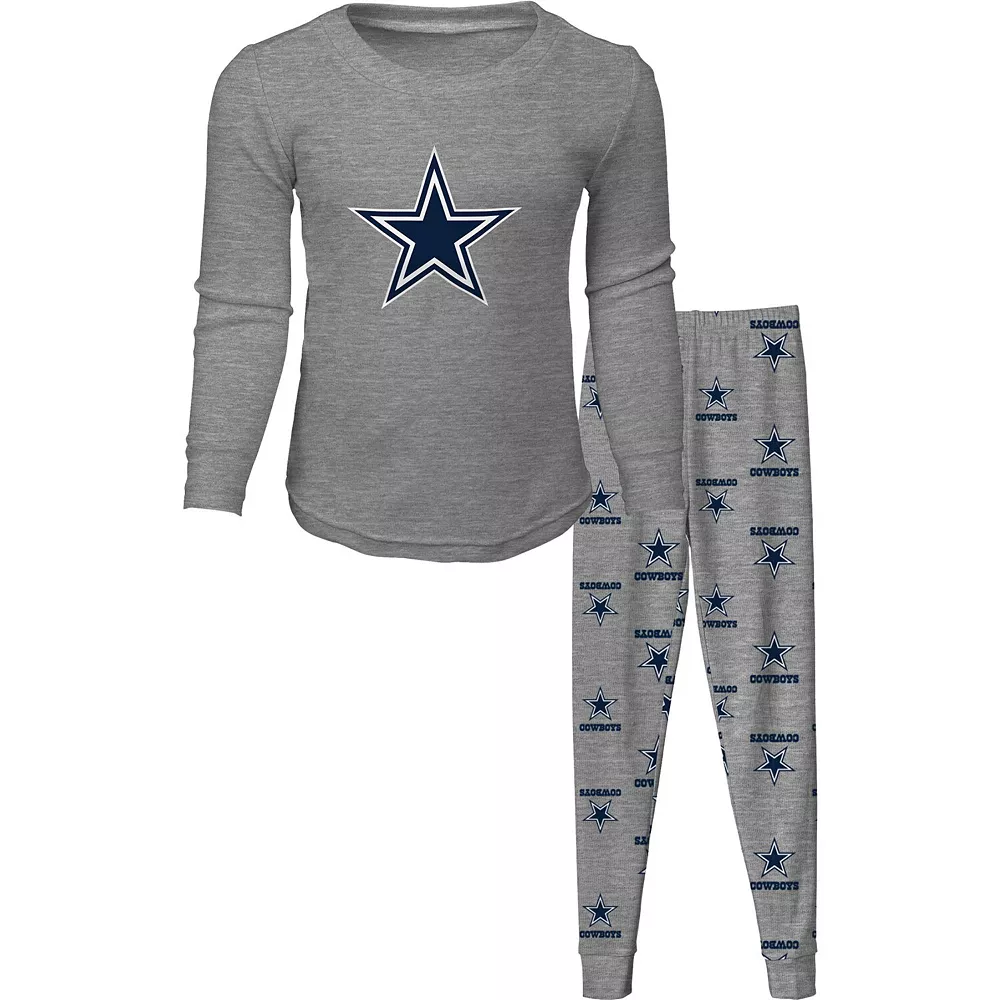 Preschool Heathered Gray Dallas Cowboys Long Sleeve T-Shirt & Pants Sleep Set 2 Preschool Heathered Gray Dallas Cowboys Long Sleeve T-Shirt & Pants Sleep Set - Image 2