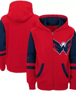 Alternative view of Preschool Red Washington Capitals Faceoff Fleece Full-Zip Hoodie Jacket