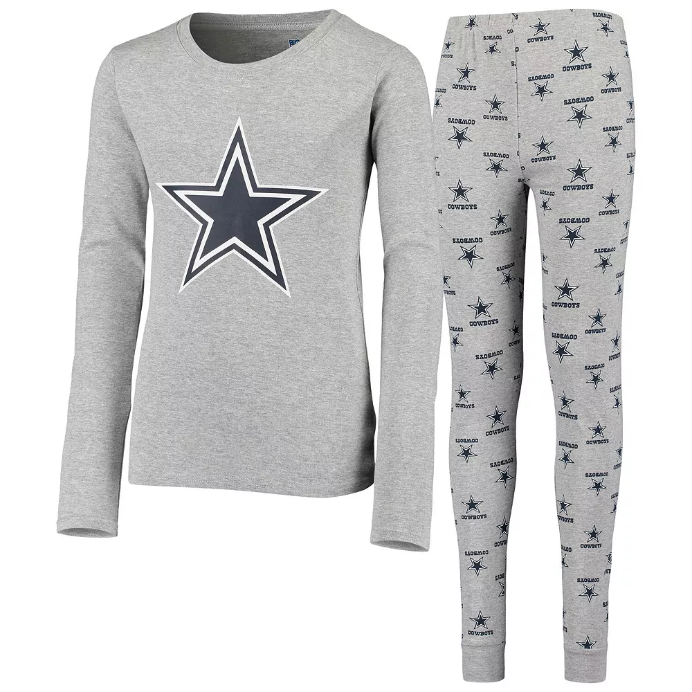 Youth Heathered Gray Dallas Cowboys Long Sleeve T-Shirt & Pants Sleep Set 1 Youth Heathered Gray Dallas Cowboys Long Sleeve T-Shirt & Pants Sleep Set