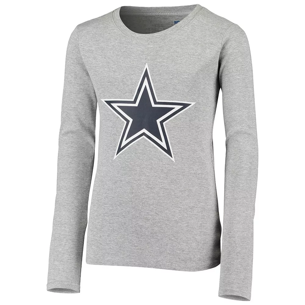 Youth Heathered Gray Dallas Cowboys Long Sleeve T-Shirt & Pants Sleep Set 3 Youth Heathered Gray Dallas Cowboys Long Sleeve T-Shirt & Pants Sleep Set - Image 3