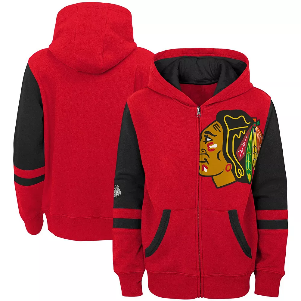 Preschool Red Chicago Blackhawks Faceoff Fleece Full-Zip Hoodie Jacket 1 Preschool Red Chicago Blackhawks Faceoff Fleece Full-Zip Hoodie Jacket