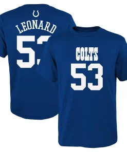 Alternative view of Youth Darius Leonard Royal Indianapolis Colts Mainliner Name & Number T-Shirt
