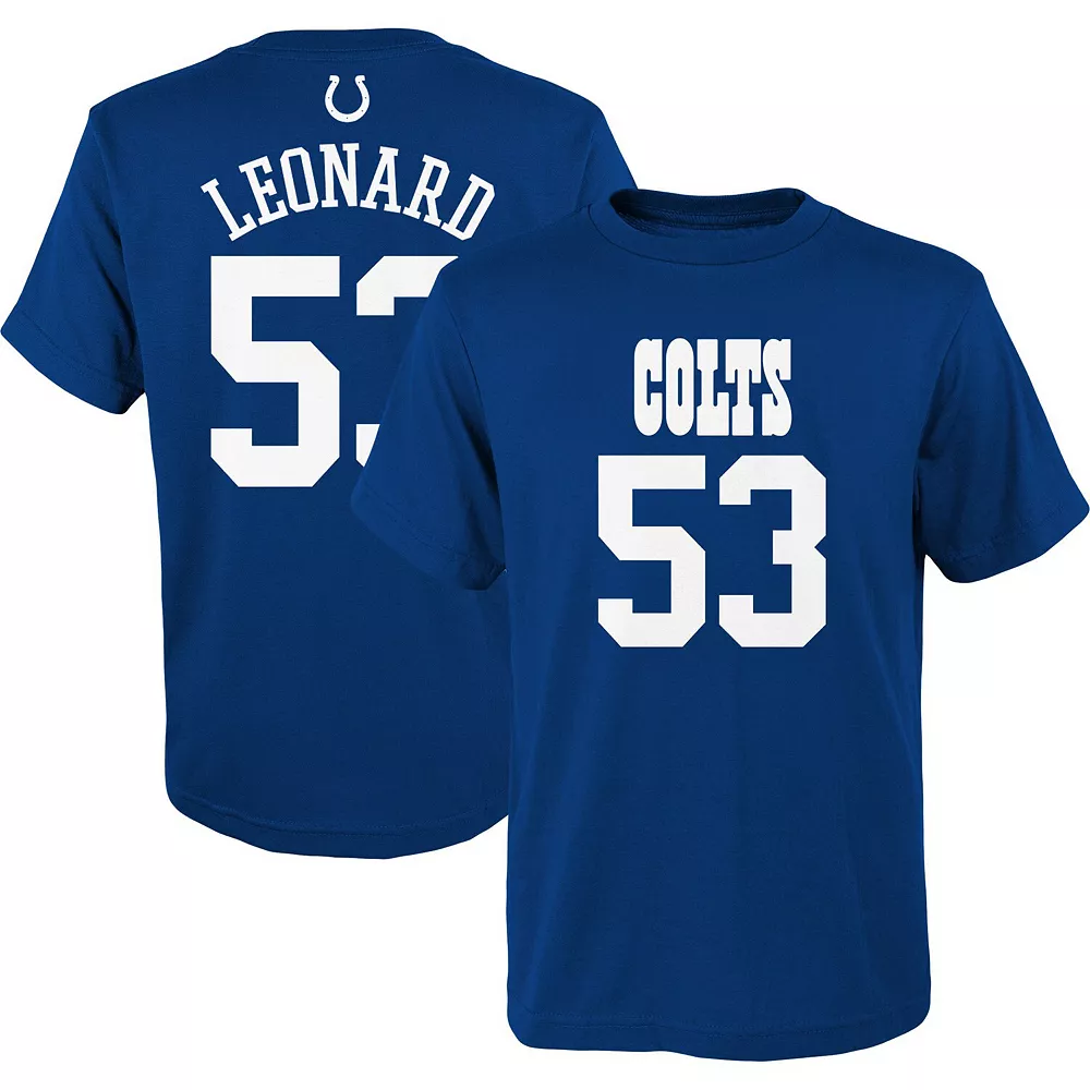 Youth Darius Leonard Royal Indianapolis Colts Mainliner Name & Number T-Shirt 2 Youth Darius Leonard Royal Indianapolis Colts Mainliner Name & Number T-Shirt - Image 2