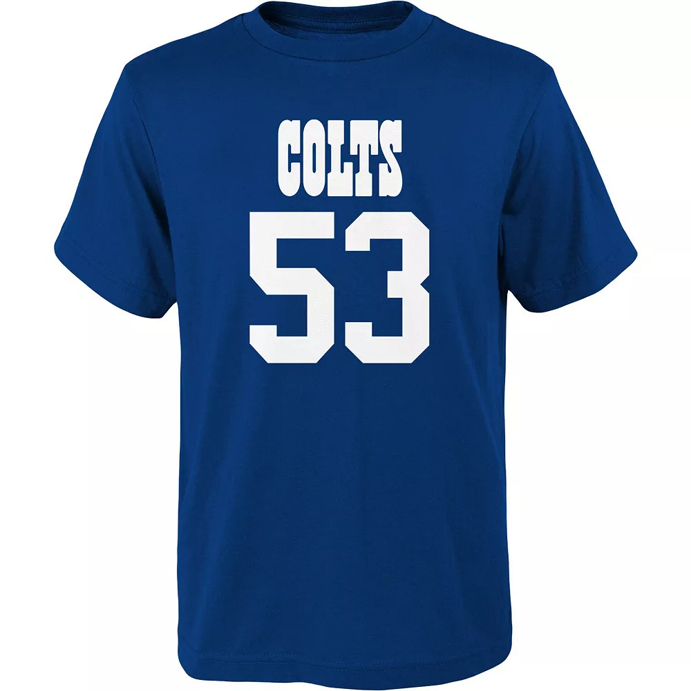 Youth Darius Leonard Royal Indianapolis Colts Mainliner Name & Number T-Shirt 3 Youth Darius Leonard Royal Indianapolis Colts Mainliner Name & Number T-Shirt - Image 3